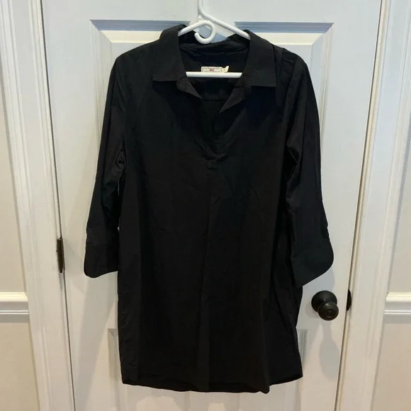 Vineyard Vines black Lucaya Performance Seersucker Dress sz large - Picture 2 of 4